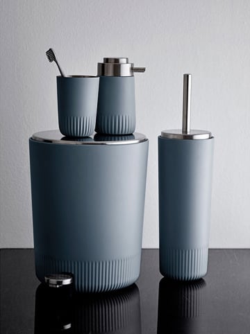 SÖDAHL Tandenborstelbeker "Plissé" blauw - (H)11 x Ø 6 cm