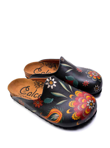 Calceo Clogs in Schwarz/ Bunt