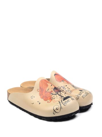 Calceo Clogs in Beige/ Bunt