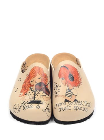 Calceo Clogs in Beige/ Bunt