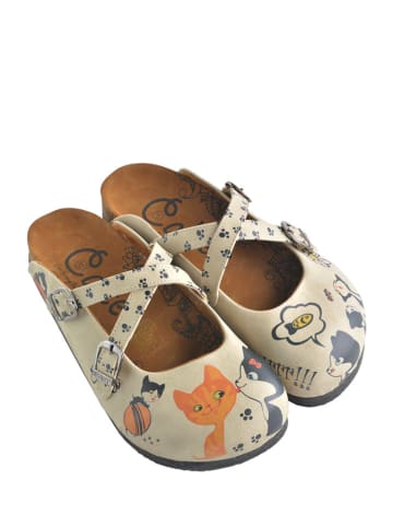 Calceo Clogs in Beige/ Bunt