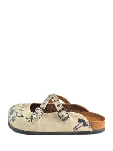 Calceo Chodaki w kolorze beżowym ze wzorem