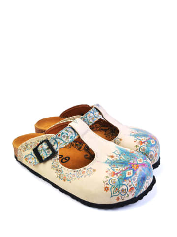 Calceo Clogs in Beige/ Bunt
