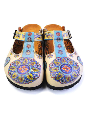 Calceo Clogs in Beige/ Bunt