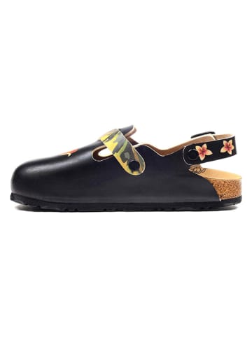 Calceo Halbsandalen in Schwarz/ Bunt