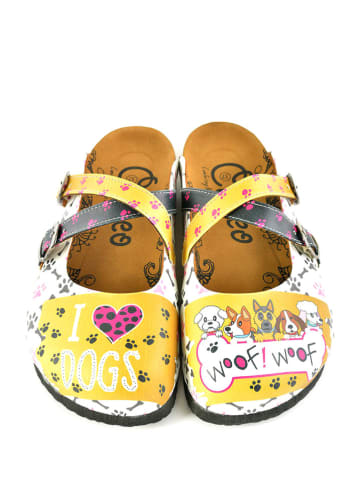 Calceo Clogs in Gelb/ Bunt