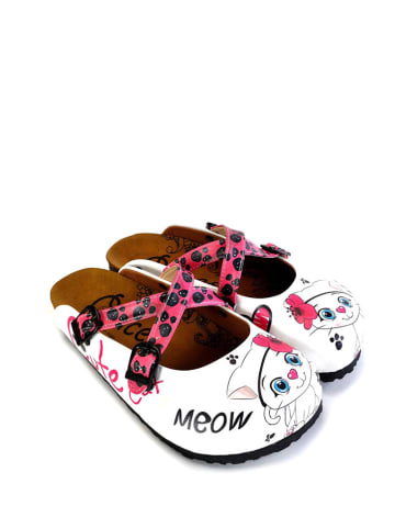 Calceo Clogs in Weiß/ Bunt
