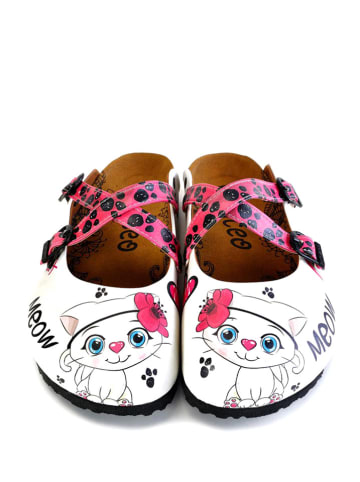 Calceo Clogs wit/meerkleurig