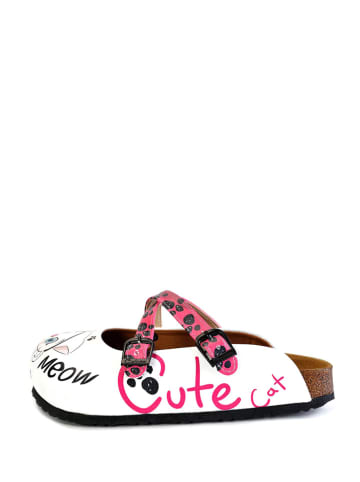 Calceo Clogs wit/meerkleurig