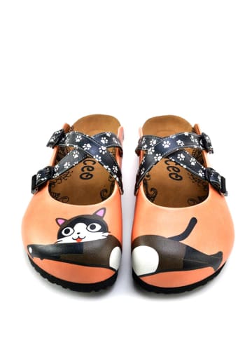 Calceo Clogs in Orange/ Bunt