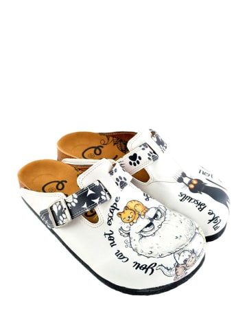Calceo Clogs in Weiß/ Bunt