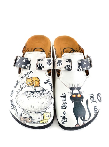 Calceo Clogs in Weiß/ Bunt
