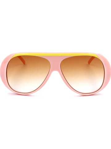 Longchamp Damskie okulary przeciwsłoneczne w kolorze różowo-żółto-jasnobrązowym