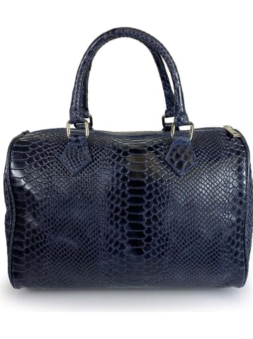 Florence Bags Leder-Henkeltasche in Dunkelblau - (B)30 x (H)22 x (T)17 cm