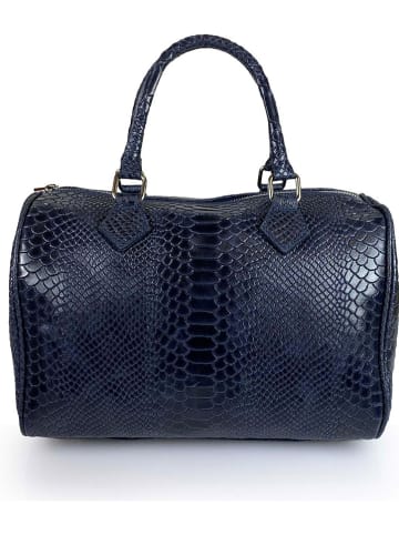 Florence Bags Leder-Henkeltasche in Dunkelblau - (B)30 x (H)22 x (T)17 cm