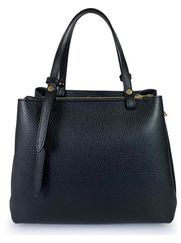 Florence Bags Leder-Henkeltasche "Bea" in Schwarz - (B)25 x (H)19 x (T)11 cm