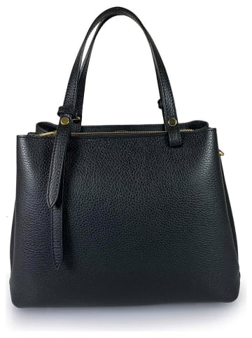 Florence Bags Leder-Henkeltasche "Bea" in Schwarz - (B)25 x (H)19 x (T)11 cm