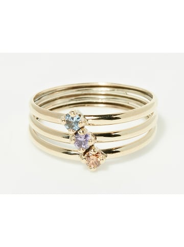 L'OR by Diamanta Gouden ring "Abbie Colormix" met edelstenen