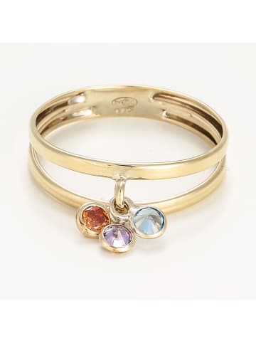 L instant d Or Gold-Ring "Pierettes de couleurs" mit Edelsteinen