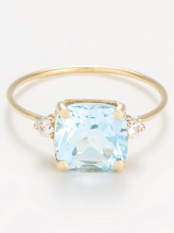 L instant d Or Gouden ring "Espoir" met topaas