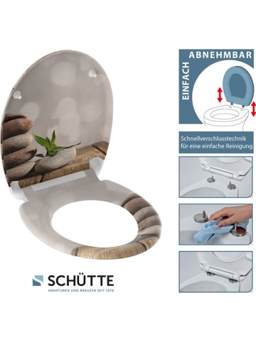 Schütte Toiletbril met softclose "Stone pyramid" beige