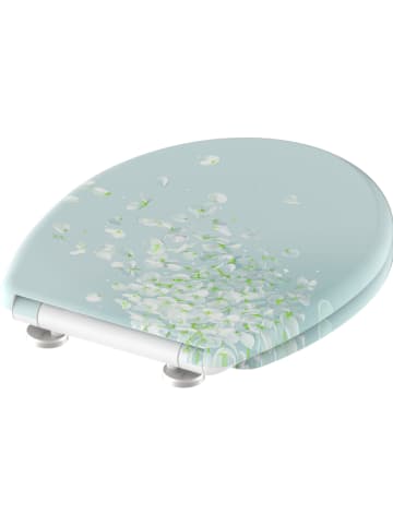 Schütte Toiletbril met softclose "Flower in the wind" turquoise