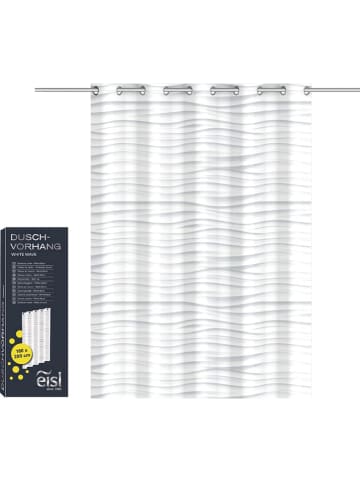 Schütte Douchegordijn "White Wave" wit - (B)180 x (H)200 cm