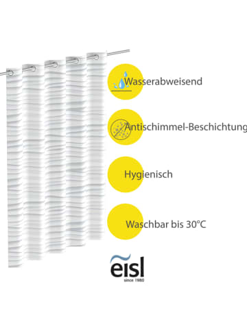 Schütte Duschvorhang "White Wave" in Weiß - (B)180 x (H)200 cm