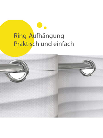 Schütte Duschvorhang "White Wave" in Weiß - (B)180 x (H)200 cm