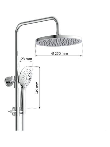 Schütte Regendoucheset "Futura" chroomkleurig
