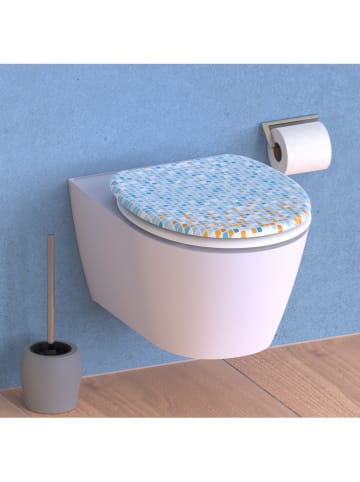 Schütte WC-Sitz mit Absenkautomatik "Mosaik" in Blau/ Orange
