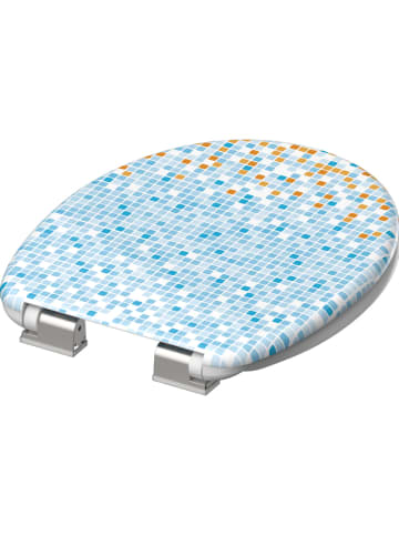 Schütte Toiletbril met softclose "Mosaik" blauw/oranje