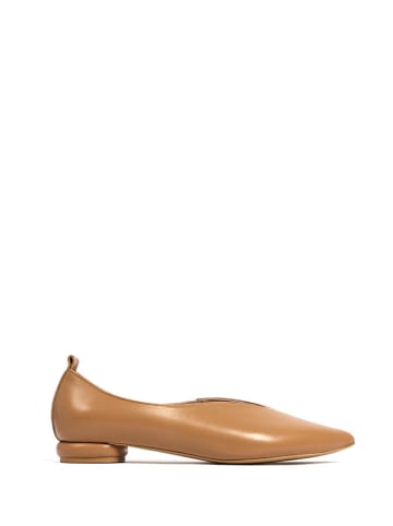 l37 Leder-Ballerinas in Hellbraun