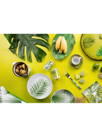 Trendy Kitchen by EXCÉLSA Talerze (6 szt.) "Foliage" w kolorze zielonym do serwowania - dł. 27 cm