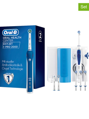Oral-B 9tlg. Set: "Oral-B PRO 2000" in Weiß/ Blau