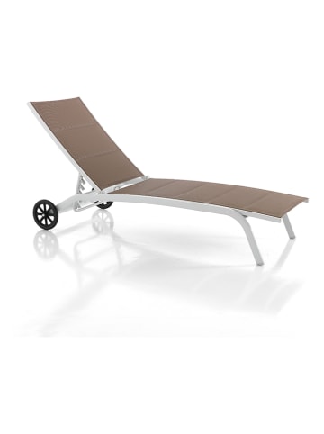 Tomasucci Gartenliege "Kastri" in Braun/ Weiß - (L)190 x (B)61 cm