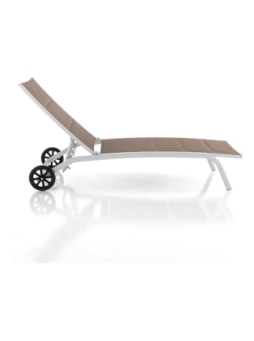 Tomasucci Gartenliege "Kastri" in Braun/ Weiß - (L)190 x (B)61 cm