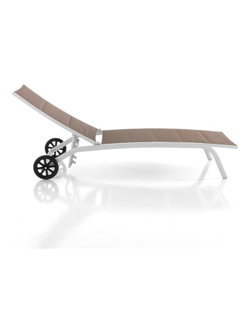 Tomasucci Gartenliege "Kastri" in Braun/ Weiß - (L)190 x (B)61 cm