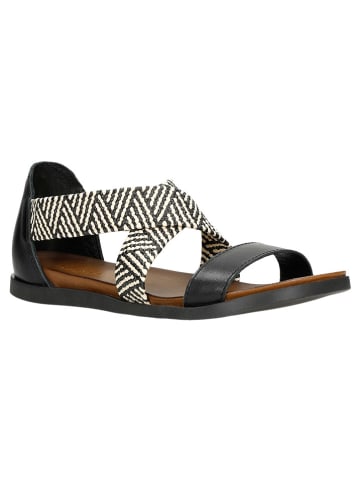 Wojas Leren sandalen zwart/wit