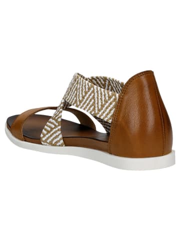 Wojas Leren sandalen lichtbruin/wit