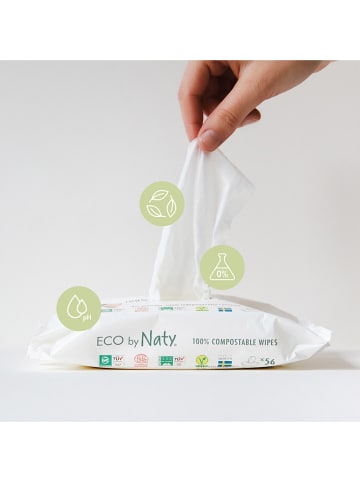 Naty 12-delige set: vochtige doekjes "Sensitive Fragrance free" - 12x 56 stuks