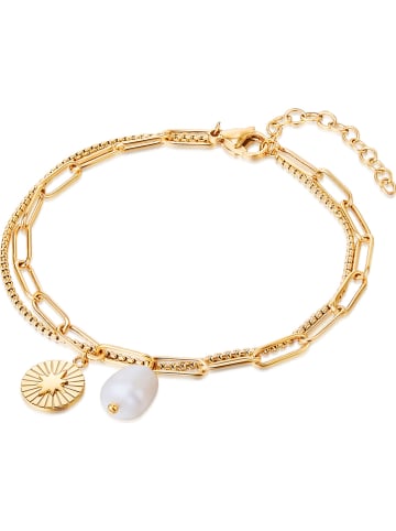 Perldor Vergulde armband met parels