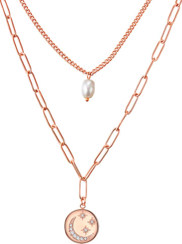 Yamato Pearls Rosévergold. Halskette mit Anhänger und Perle - (L)43 cm