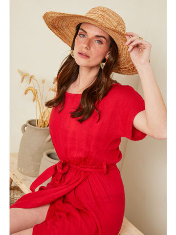 Le Monde du Lin Kleid "Lydia" in Rot