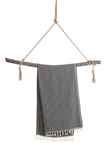 Towel to Go Hamamtuch "Atom" in Schwarz - (L)180 x (B)100 cm