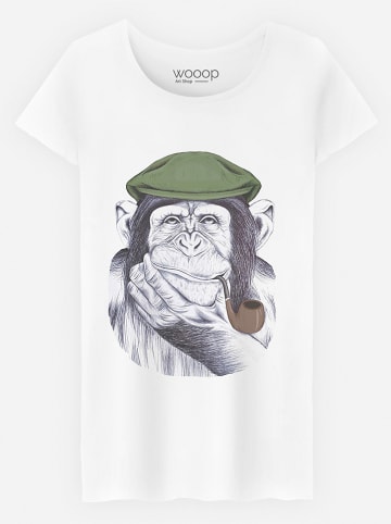 WOOOP Shirt "Wise Mr. Chimp" in Weiß