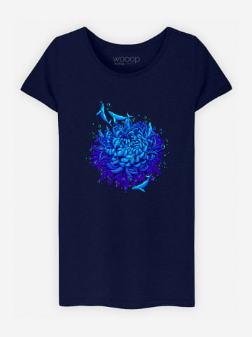 WOOOP Koszulka "Sea Flower" w kolorze granatowym