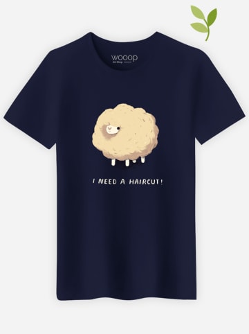 WOOOP Koszulka "Haircut Sheep" w kolorze granatowym
