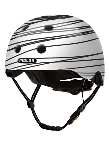 Melon Helmets Kask rowerowy "Scribble" w kolorze biało-czarnym