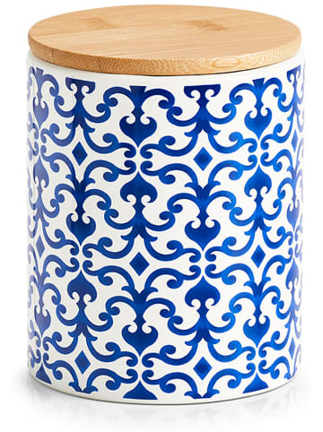 Zeller Pojemnik "Marokko" w kolorze niebiesko-białym - wys. 12,2 x Ø 9,5 cm
